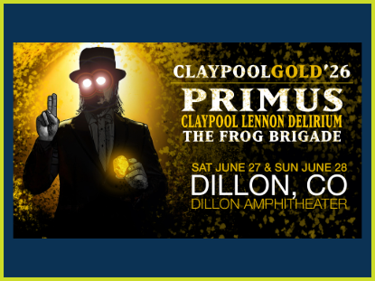 An image of a concert poster for Claypool Gold at the Dillon Amphitheater
