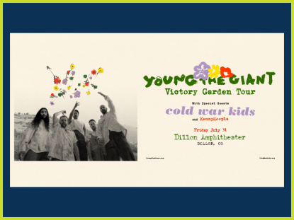 A concert poster promoting Young the Giant at the Dillon Amphitheater