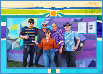 Live performance of Mountain Music Mondays with Frisco Funk Collective entertaining the audience