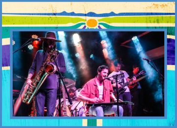 Live performance of Mountain Music Mondays with O'Connor Brothers Band entertaining the audience